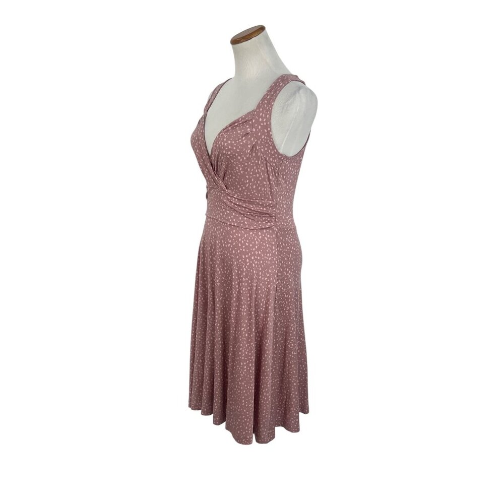 NWT Lascana Pink Sleeveless Ruched Printed Casual Soft Stretchy Flowy Mini Dress - Picture 3 of 16